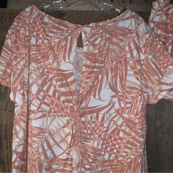 Women’s 0X ADORE ME 2-PC Top & Shorts Set SHADED PALMS Clay Tan Sleep Lounge NWT - Picture 10 of 16